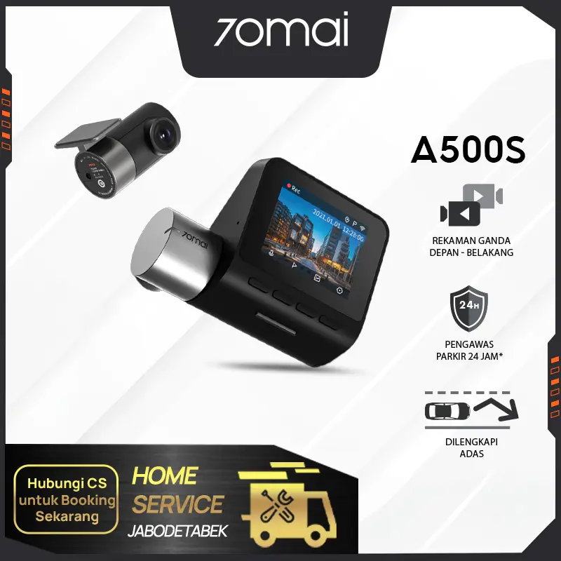 70mai Smart Dash Cam Pro Plus A500S Set Front HD 1944P & Rear 1080P  Built-in GPS 24H Parking Surveilance Car Camera Kamera Depan dan Belakang Kamera Dasbor Mobil 2023