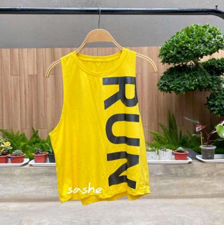 Run Tank Baju Kaos Atasan Tanktop backfit Olahraga Wanita Senam Aerobic Zumba 8