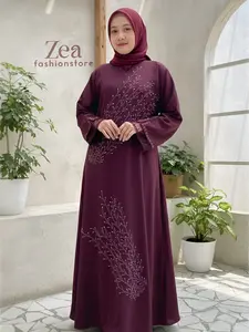 Zhea fashionstore - Abaya Kanaya Dres Kekinian Modis Simple 2026 - Payet Kristal I Reguller & jumbo