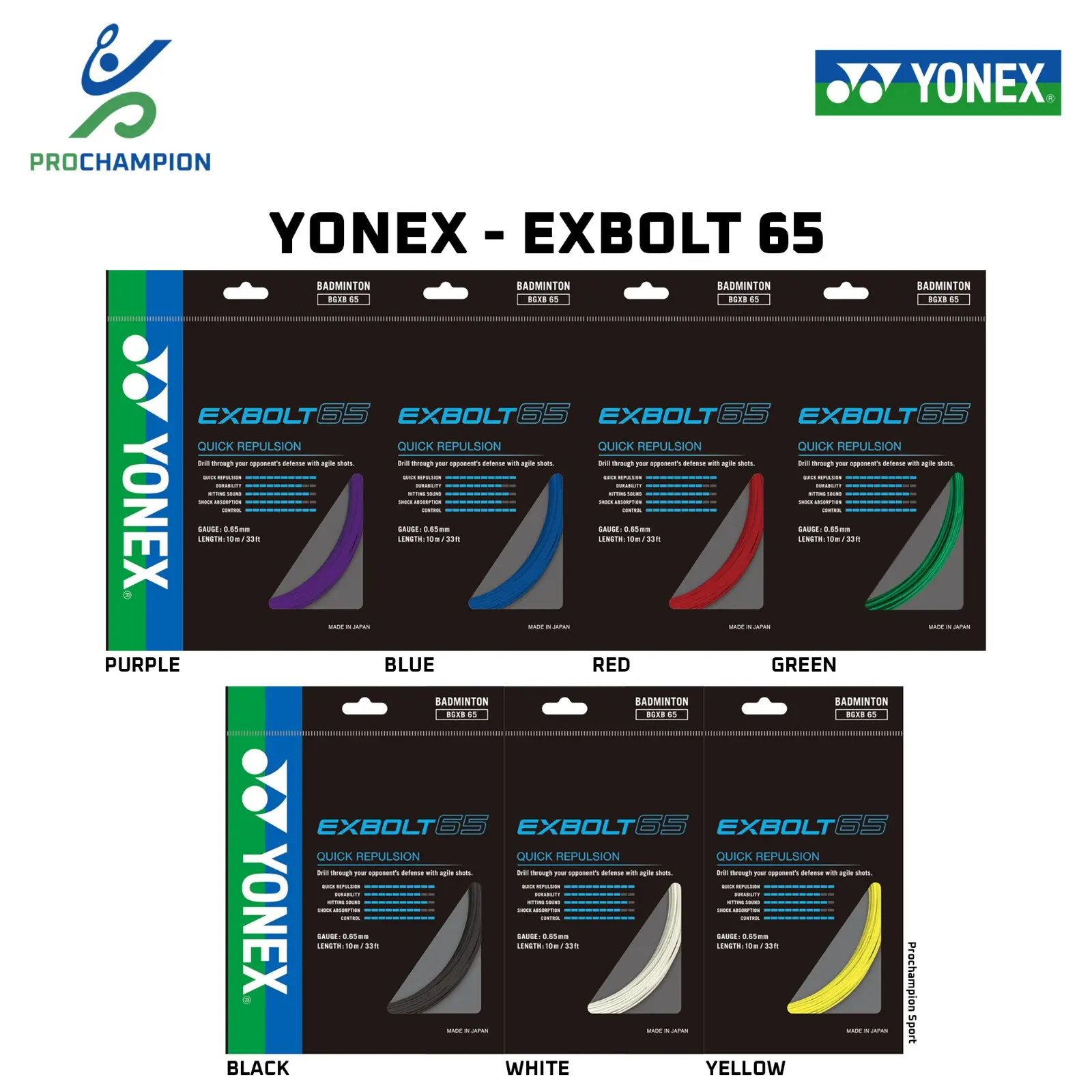 Senar Badminton YONEX Exbolt 65 Series