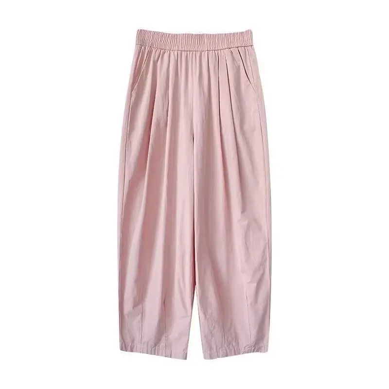 Q368 Quần Baggy Dáng Lửng Đũi Mềm Mát Cạp Chun Lưng Cao Dài 92cm | BigBuy360 - bigbuy360.vn