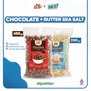 [BUY 1 GET 1] POPCORN CHOCOLATE + SEA SALT | Camilan Manis Cokelat Asin Butter Crispy Popkorn Jagung Sehat Premium Makanan Ringan Popcorn