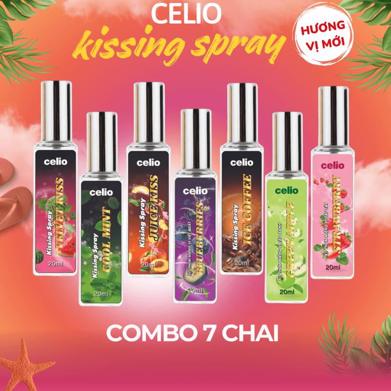 TikTokXmas Xịt Thơm Miệng CELIO Xịt Hôn Kissing Spray Vị Đào Dưa Hấu Bạc Hà Cafe Ngọt Ngào Mới Lạ 20ml Xịt Miệng Nữ