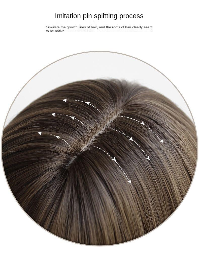Product Introduction of Wig Women's Full-Head Wig-Style Mid-Length Hair 2024 Fashion New Wig Sheath Suitable for round Faces Hairstyle Simulation Natural 4