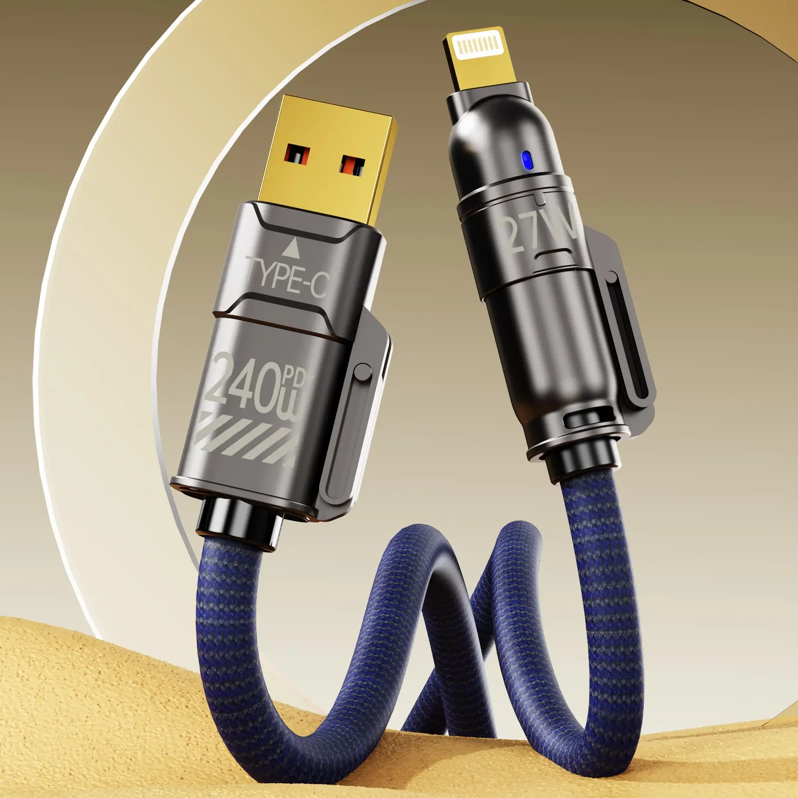 [COD] Cáp sạc đa năng, 240W, Dây sạc đa năng 4in1, Sạc USB, Cáp sạc Type C sang Lightning / Type C, Tương thích với iPhone, iPad, Samsung, Google Pixel, Huawei, Xiaomi, Vivo, Oppo