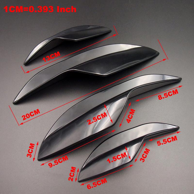 Product Introduction of Universal Car Spoiler Canards Kit Auto Front Bumper Lip Splitter Valence Stickers Body Anti-Collision Diffuser Exterior Soft Rubber Decorative Accessories 29