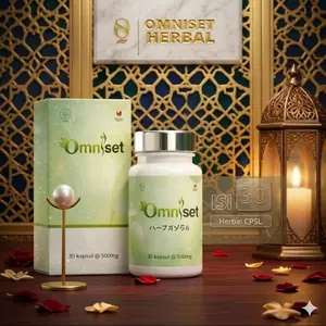 OMNISET premium isi 30 Kapsul 500mg dengan Ekstrak Punica Granatum & Bahan Alami Terbaik untuk Mencerahkan & Menutrisi Kulit