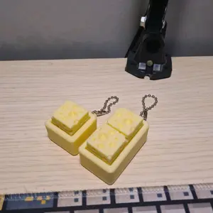 Switch Tester Keychain Cheese Keju ASMR Keyboard Mechanical Fidget Toys Gantungan kunci keju mainan anak stimulus