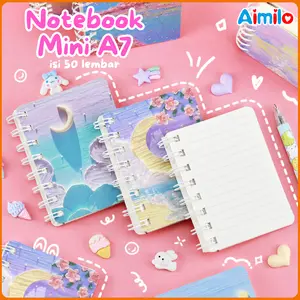 Aimilo - Buku Catatan Kecil A7 Notebook Saku Mini Scrapbook Isi 50 Lembar Notes Sekolah Serbaguna