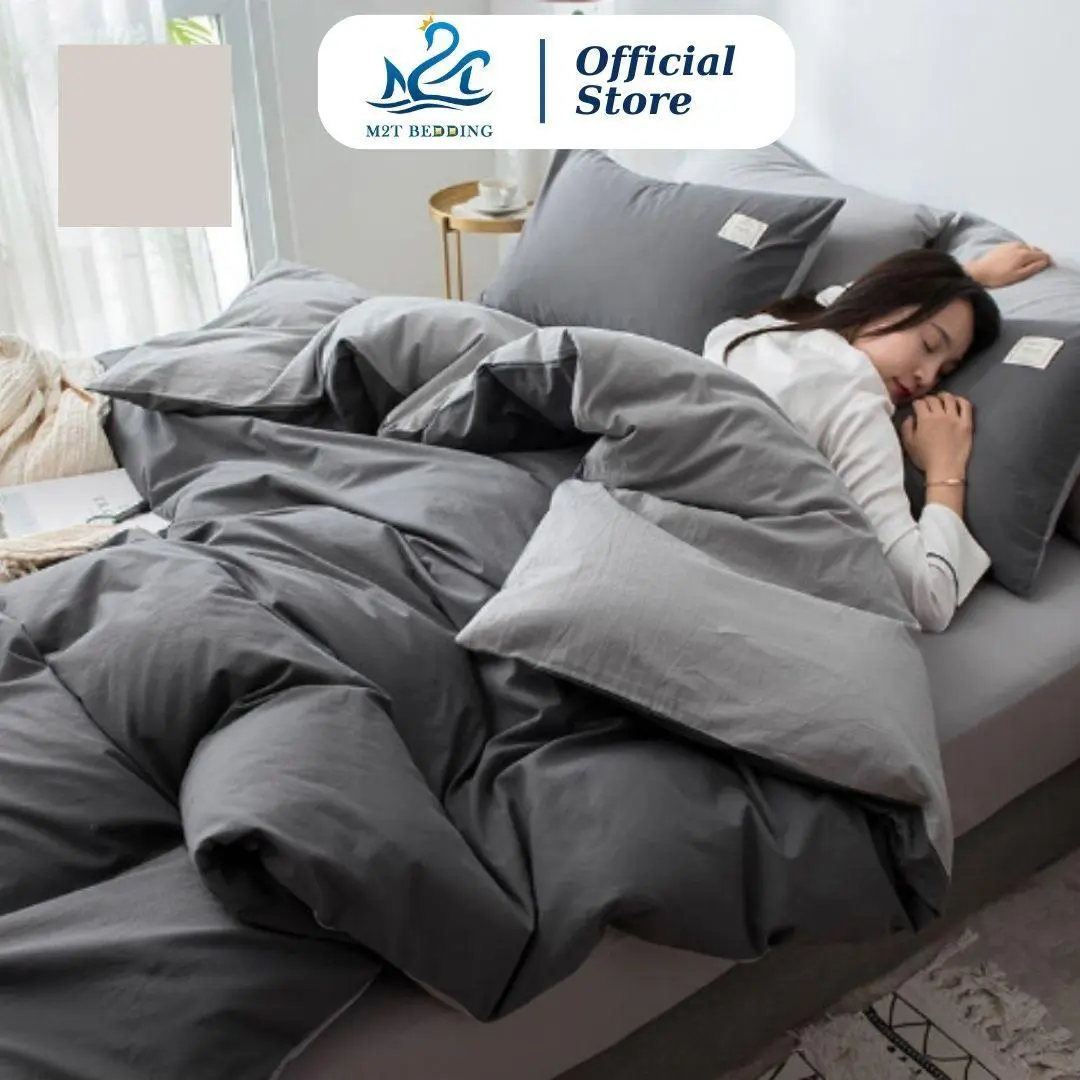 Bộ chăn ga gối tici M2T Bedding - Vỏ chăn, ga giường và 2 vỏ gối nằm - vỏ chăn có khóa kéo để lồng ruột (Không kèm ruột bông bên trong chăn)