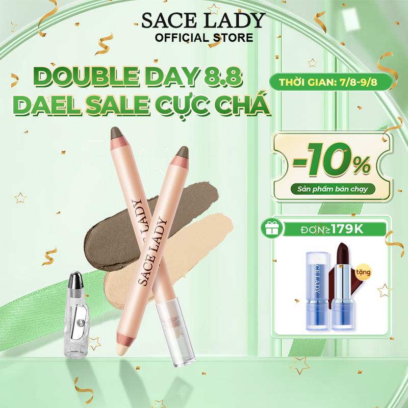 [COD]Bút Bắt Sáng Chính Xác Hai Đầu SACE LADY, Bút Chì Đồng, Dễ Sử Dụng, Mỹ Phẩm Cầm Tay 3.2G