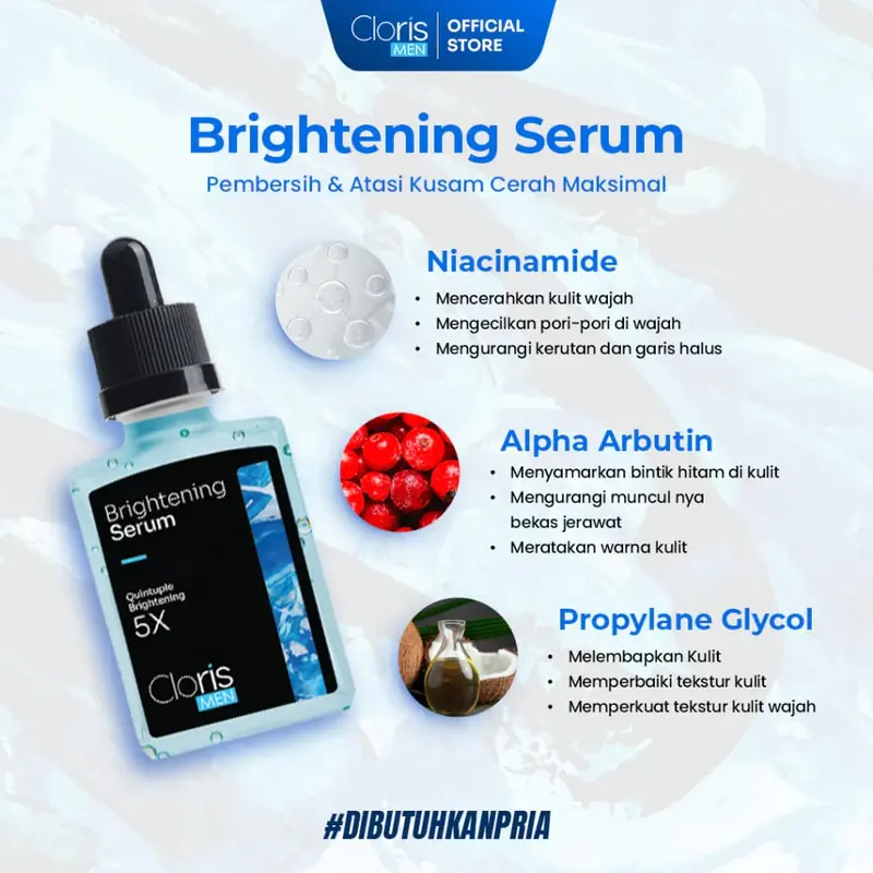 Clorismen Paket Brightening Series Skincare Perawatan Mencerahkan & Memutihkan Wajah Pria Membersihkan Flek Hitam Komedo 2