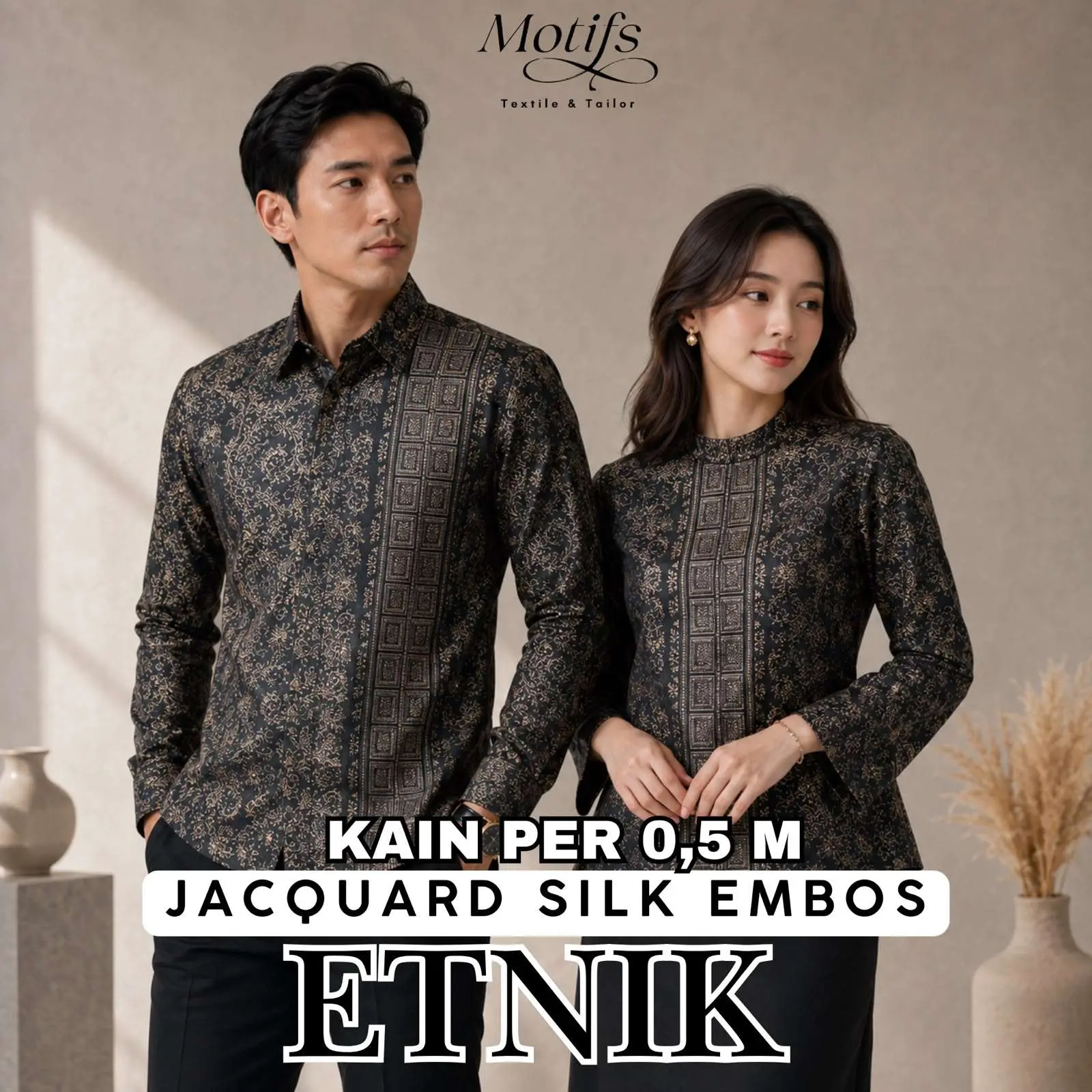 KAIN JACQUARD SILK EMBOS ETHNIC (HARGA PER 0.5 M) D25052