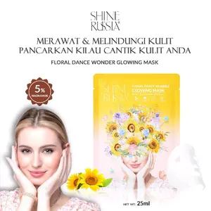 Shine Russia + Glowing Mask Floral Dance Wonder dengan 5% Niacinamide & Sunflower Extract Untuk Kulit Cerah, Halus Beserta Merawat, Melindungi Kulit & Pancarkan Kilau Cantik Kulit Anda