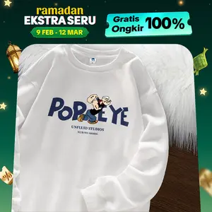 Kaos Lengan Panjang Tangan Karet | Popeye | Lembut & Nyaman | Bahan  Cotton (C0104)