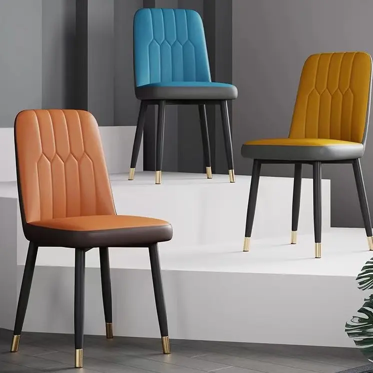 kerusi sandaran minimalis moden mewah Nordik kerusi makan, kerusi santai, meja makan besi, kerusi makan PU besi, kerusi pejabat, kerusi lipat isi rumah  Furniture Chair Steel kerusi table