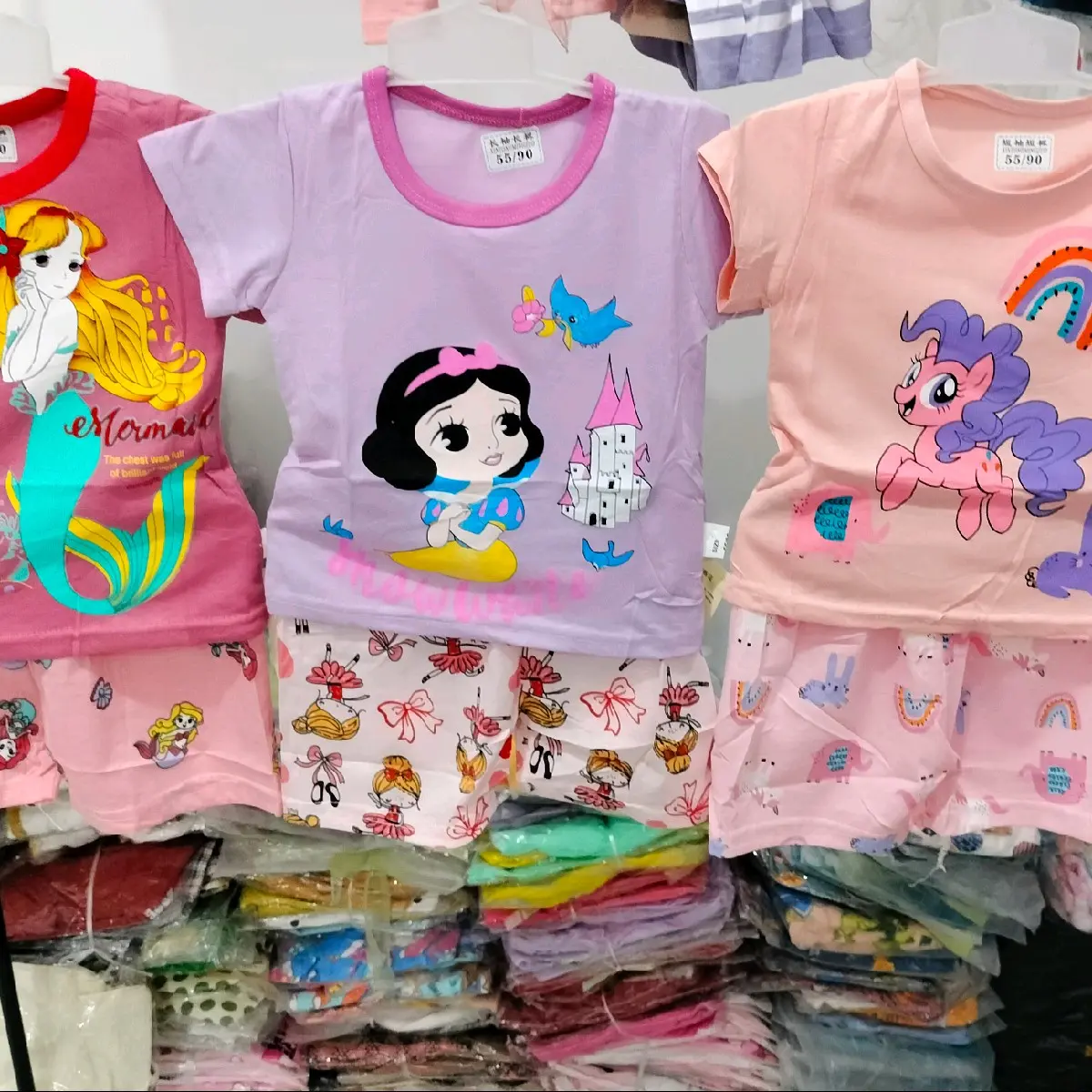 Paket murah Setelan baju Celana pendek anak perempuan usia 1-3 Tahun