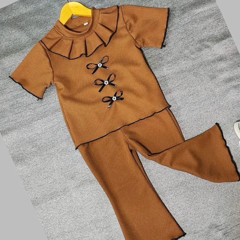 Setelan Baju Anak Perempuan Variasi Pita Dan Ruffle Fashion Anak 1-10 Tahun 2