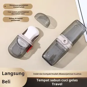 Set Perlengkapan Mandi Travel 2 in 1 | Tempat Sikat Gigi & Sabun Praktis