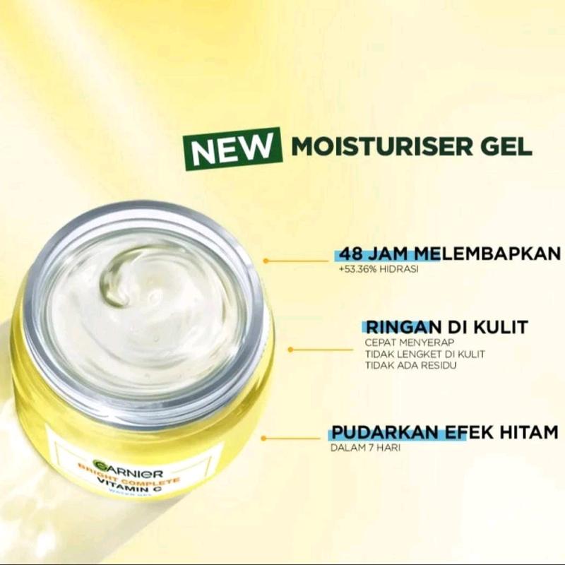 Garnier Bright Complete Vit C/Sakura Glow Ceramide Moisturizer Pelembab & Pencerah Wajah Water Gel 20ml dengan Niacinamide dan Hyaluron - Mencerahkan 3