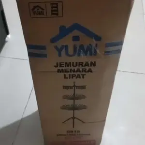 Jemuran Menara Lipat Tempat Jemuran Baju Model Menara 3 Susun Tempat Jemuran Gantungan Bayi Jepitan Baju Pakaian Bayi baju Baby Anak kecil Portable berdiri hanger rak minimalis murah tidak makan tempat