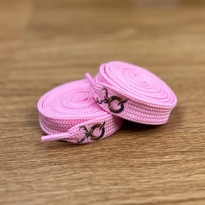 Tali Pink Quiferstep - Tali sepatu gendut pink berlogo/polos 2 cm - Tali sepatu gemuk/jumbo/chubby
