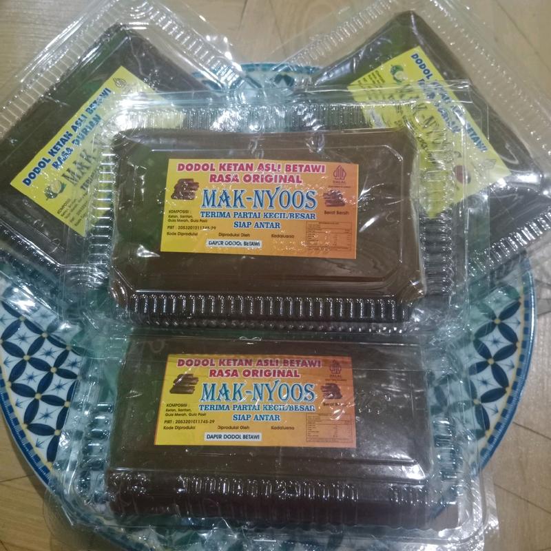 Dodol Betawi Asli Maknyoos 500 grm/ Setengah Kg - Varian Rasa Original, Duren, Ketan Hitam, dan Wijen - Bahan 5