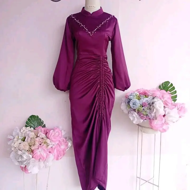 Dress serut paha baju kondangan wanita ootd bridesmaids terbaru wedding dress