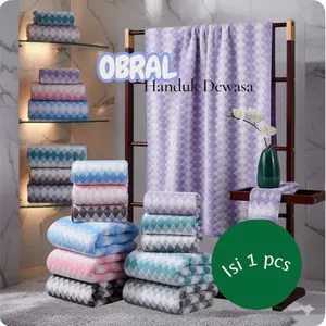 OBRAL !! (ISI 1 PCS) Handuk Mandi Dewasa Microfiber Uk 70x140, Berat 250gram Meresap Lembut halus Souvenir Hampers Kado Meresap air