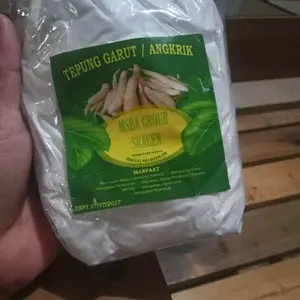 Tepung Garut Asli 500gram Bahan Organik Alami Bersertifikasi PIRT Tepung Pati Garut Organik Alami Bubuk