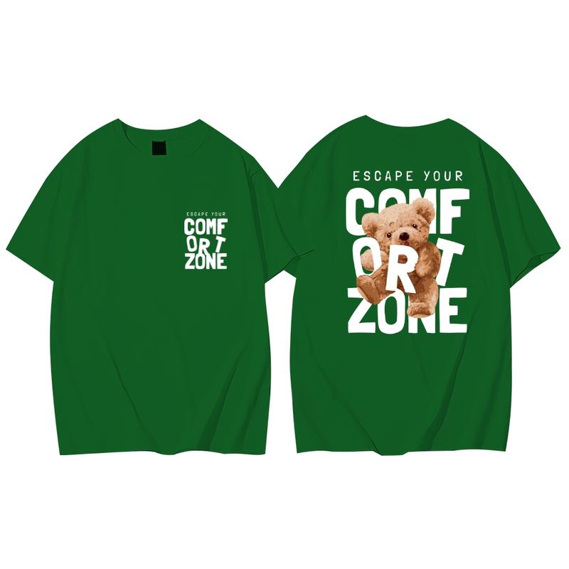 Kaos Oversize Wanita Bear ComfortZone Distro Katun Sablon DTP M/L/XL - Cewek, Lembut, Polos, Pendek, Panjang, Baju, Tshirt, Atasan, Combed, Soft 1