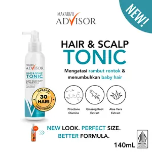 Makarizo Advisor Hair & Scalp Tonic 140mL - 2 in 1 Atasi Rambut Rontok dan Ketombe / Menumbuhkan Rambut