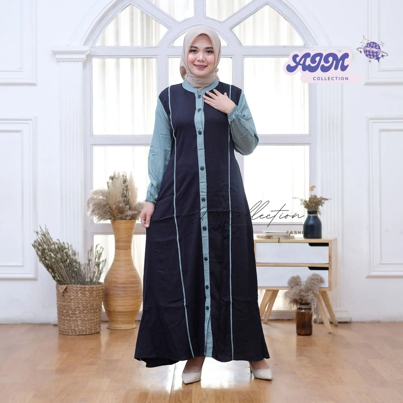 ￼GAMIS TWILL ORI FULL KANCING KOMBINASI BY AJM COLLECTION //GAMIS TWILL ORI KOMBINASI LIS SIMPEL ELEGAN // GAMIS WANITA TERBARU 2024//GAMIS LEBARAN