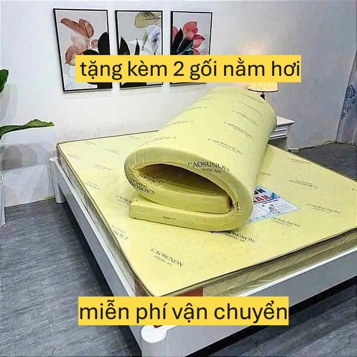 Nệm 1M4 X 2M X 10CM Tặng Kèm 2 Gối Nằm Gòn Hơi  Cao Su Non Phẳng  American 0