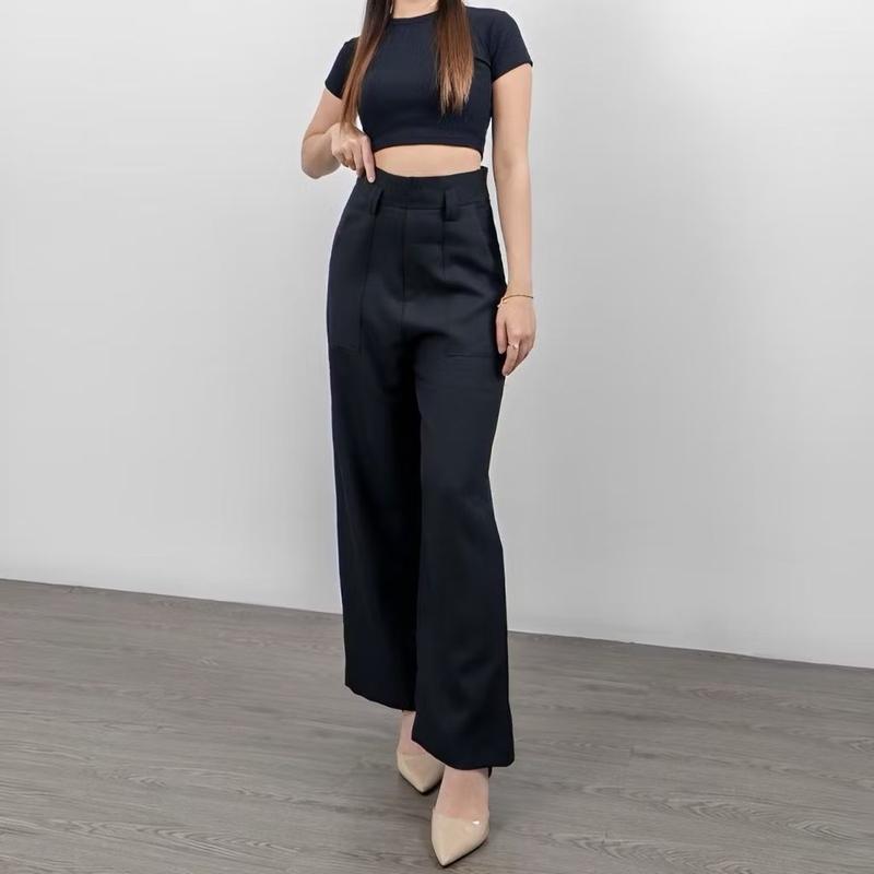 Diora Highwaist Kulot Pants Wanita - Loose & Straight Cut Celana Panjang Casual Cewek Dewasa Basic Simple Formal 2