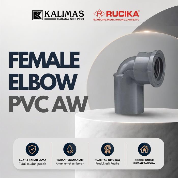 Gambar Elbow / Knie Drat Dalam PVC (RUCIKA) d. 3/4" x 90 deg - Female Elbow dari kalimas.online Kota Administrasi Jakarta Pusat Tokopedia