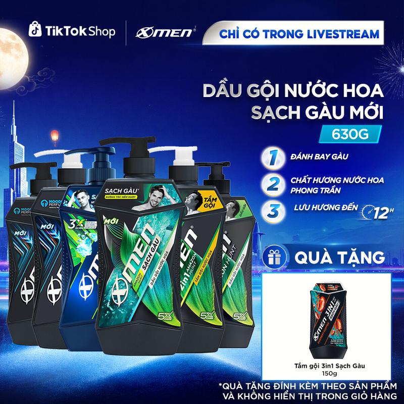 [COMBO MUA 1 TẶNG 1] Dầu gội Sạch Gàu/Tắm Gội/Sữa Tắm XMen Amazon Hunt/ Vegas Delight 610g/630g + Tặng Tắm Gội Sạch Gàu 3in1 Xmen Everest Coffee 150g [FS]