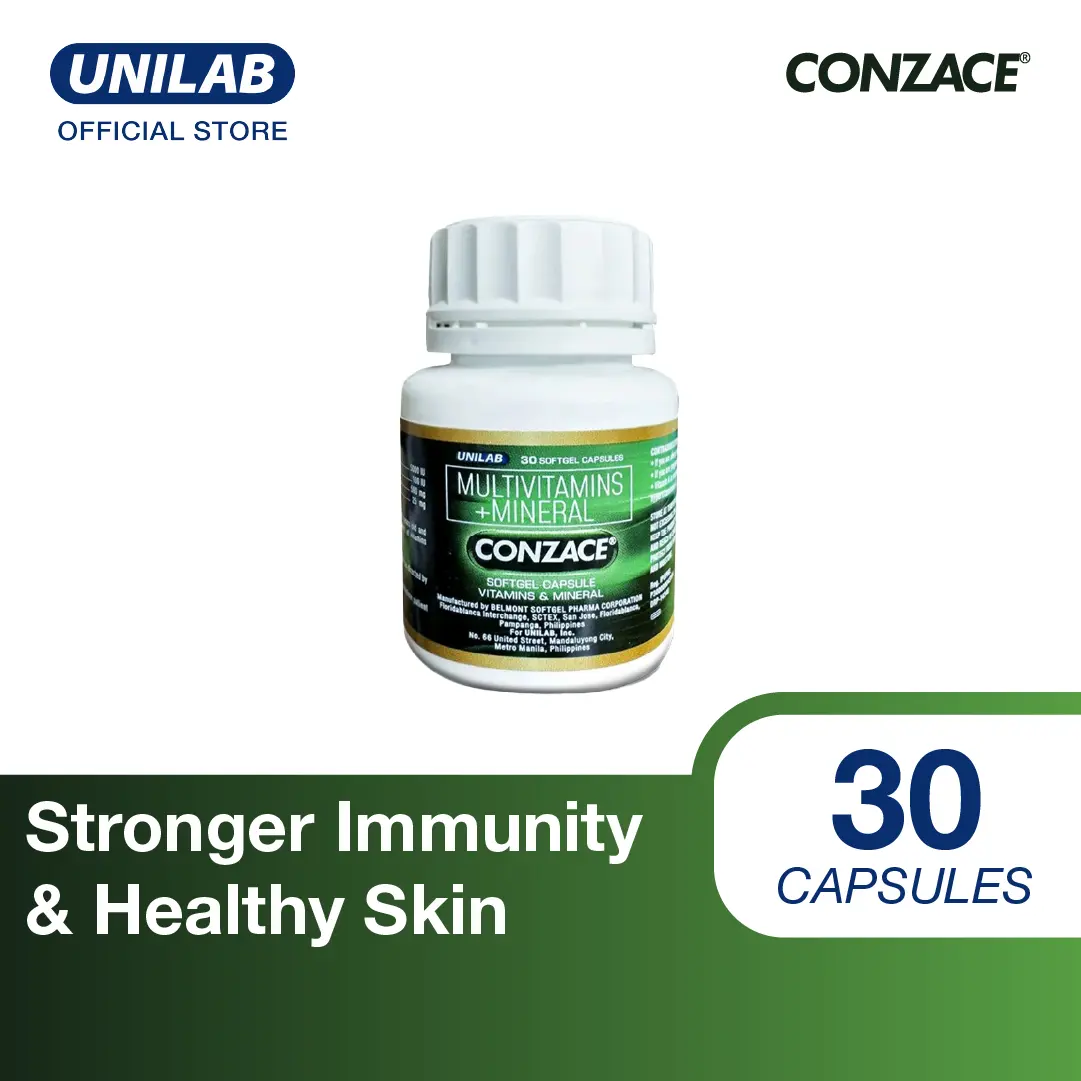 Unilab Conzace Multivitamins 30s Bottle (For Strong Immunity + Healthy Skin & Hair)