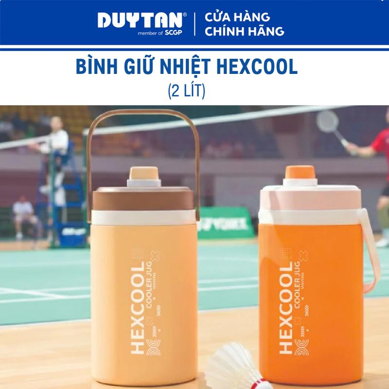 Bình Giữ Nhiệt Hexcool 2L Duy Tân - Nắp Vặn, Giữ Lạnh Nhiều Giờ, Quai Xách Tiện Lợi, Nhựa PP, PE, PU