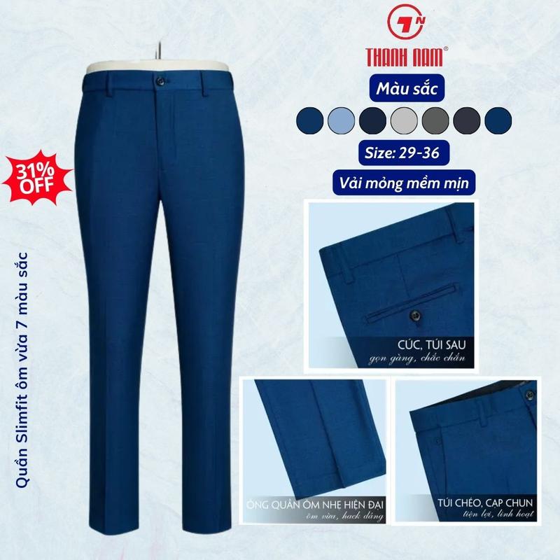   NEW  Quần Âu Quần Tây Nam Cạp Chun Ẩn phom Slimfit 7 Màu Thời Trang Ôm Nhẹ Mềm Mịn Chống Co Xù Tốt Phù Hợp Đi Làm Đi Chơi Phong Cách Hàn Quốc Thanh Lịch Giãn Ít Tôn Dáng ThanhNamthoitrangcongso 