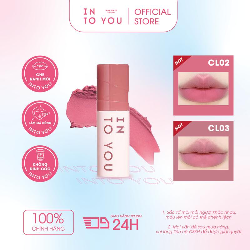 Son Bùn Pantone Phiên Bản Giới Hạn INTO YOU  Hợp Tác Lì Mịn Như Nhung Màu Đẹp Chuẩn Gu Nữ Mỹ Phẩm 2g Che Bánh Môi Làm Mà Hồng Không Dính Cốc