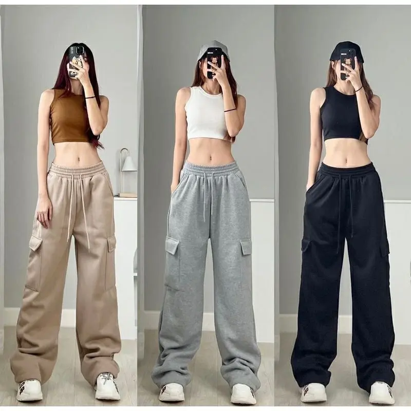 CELANA CARGO WANITA PANJANG STYLE WANITA KOREA Kulot Hitam 2