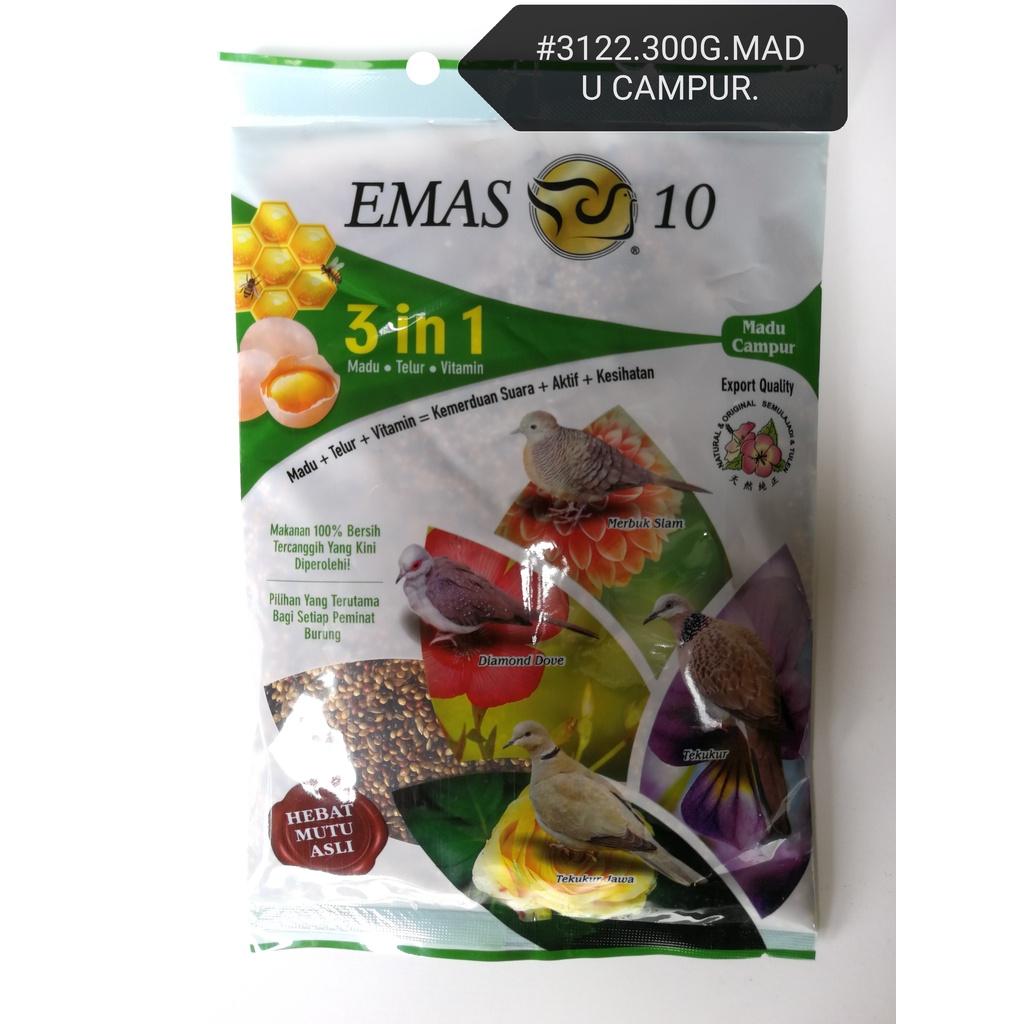 Emas 10 Honey Mix Millet Bird Feed Food 300gram 3122 [Emas10] Makanan Burung Sekoi Campur Madu