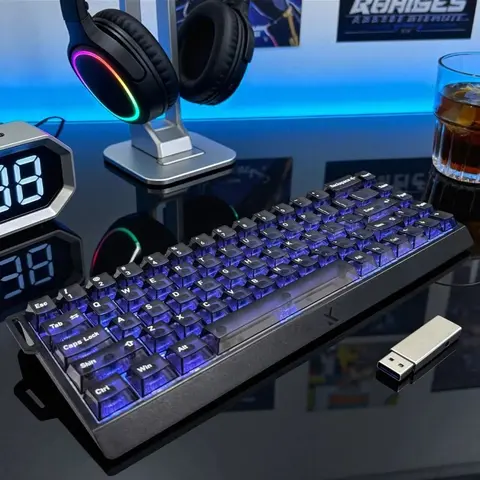 Bàn phím 70 phím Hoàn toàn trong suốt Phím Bàn Phím Trong Suốt Trong Suốt Như Pha Lê Băng trong suốt Keycaps Cherry Profile ABS Phím Bàn Phím Màu Sắc Bộ phím PC trong suốt như pha lê Bàn phím tự chế