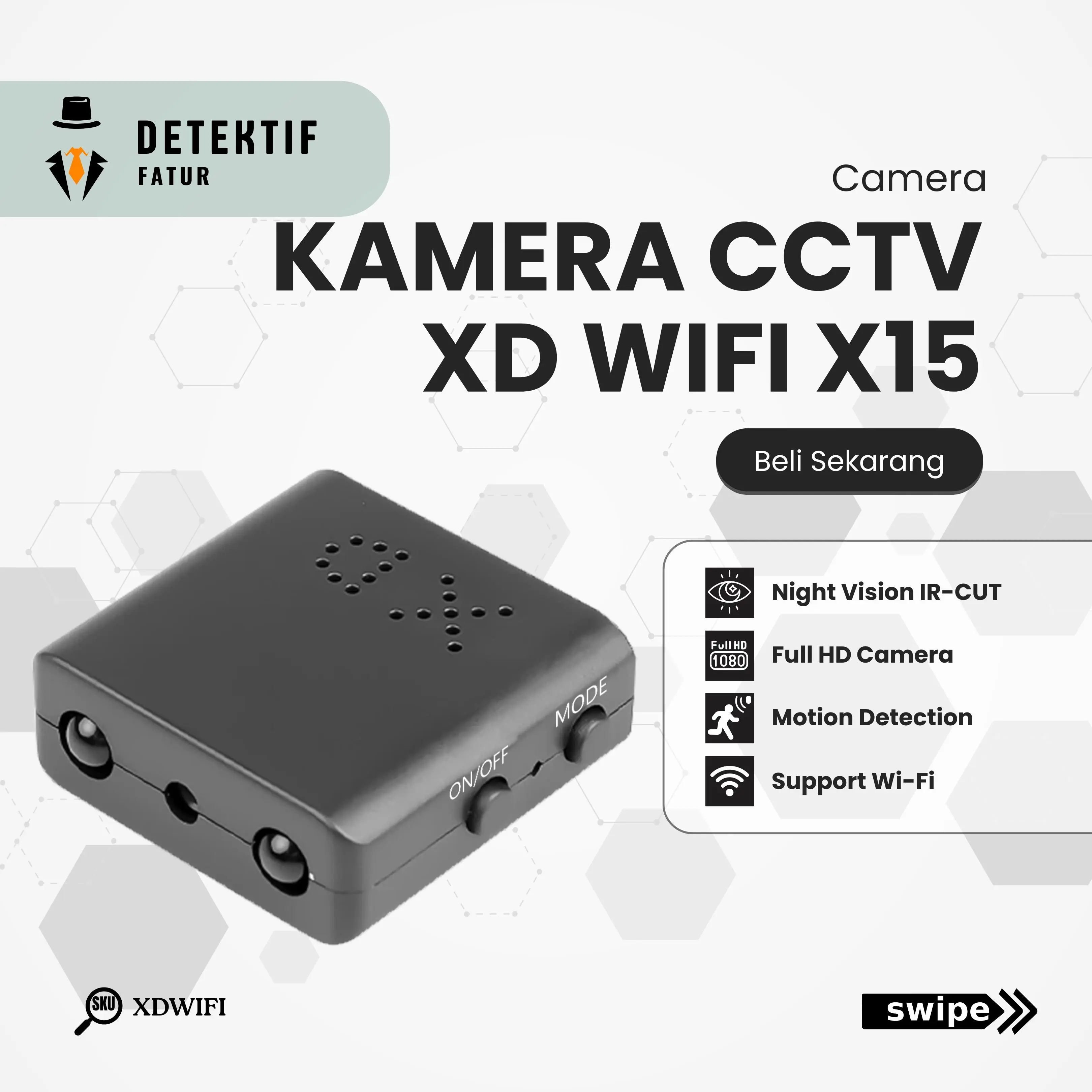 DetektifFatur Kamera XD WiFi Full HD 1080P Night Vision V720 CCTV XDWIFI Wireless Smart Camera Monitoring Online dari HP