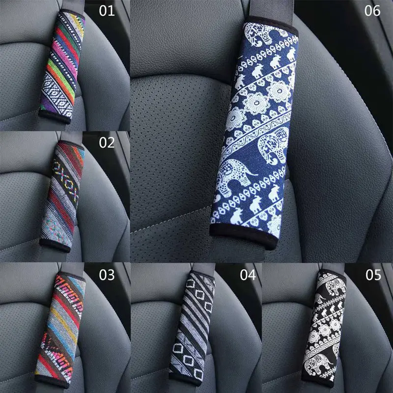 National style linen car seat belt shoulder cover seat belt protective cover