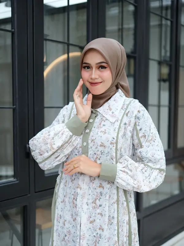 ADINDA & Co- MIDI DRES KATUN BORDIR Gamis Midi terbaru 5