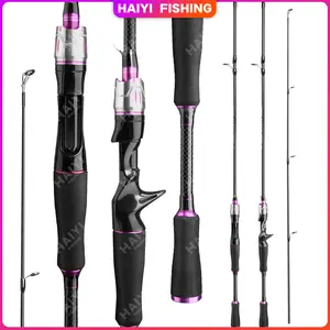 HAIYI FISHING Spot Luya Rod ML Adjustment Plug-in Rod Boat Rod Casting Rod Straight Handle Rotating Fishing Rod Light Hard Casting Rod Fishing Rod Purple Ultra Light Fiberglass Bait Throwing Rod
