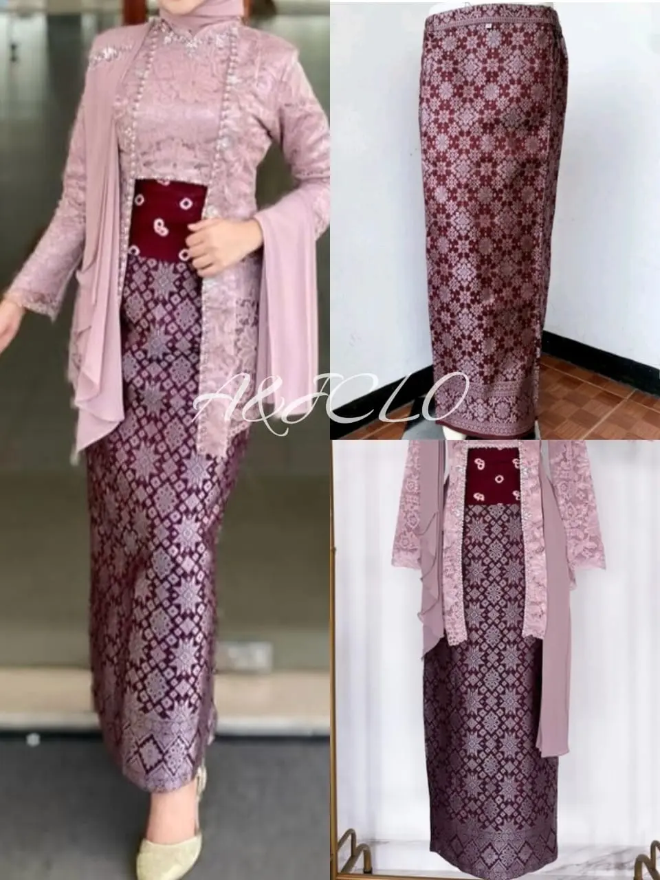 ROK SONGKET SPAN / ROK SONGKET BAWAHAN KEBAYA / ROK SONGKET JADI / ROK SONGKET SIAP PAKAI  Motif Seragam Wanita Instan