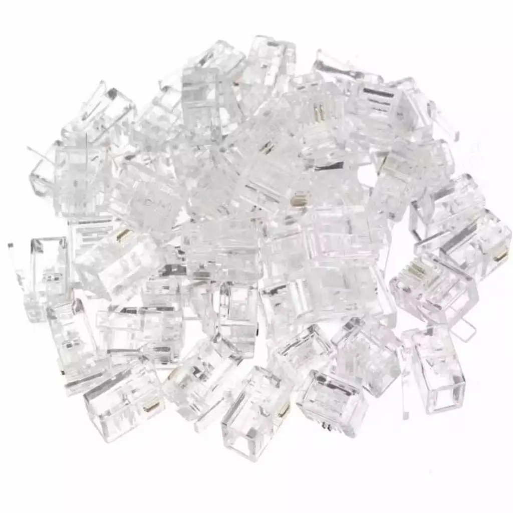 50/100pcs RJ45 Plug Connector CAT5/CAT6 for Network - Clear Color